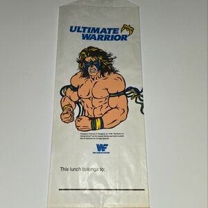 WWF WWE 1991 The Ultimate Warrior unused lunch bag